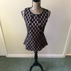 Anthropologie Weston Wear Polka Dot Peplum Top, S